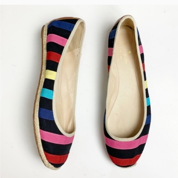kate spade Shoes - GUC Kate Spade Multicolor Striped Women's Flats 6
